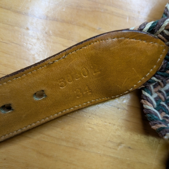 Boston Early Tones Woven Leather Belt with Brass Buckle 32"-35" - Picture 8 of 11